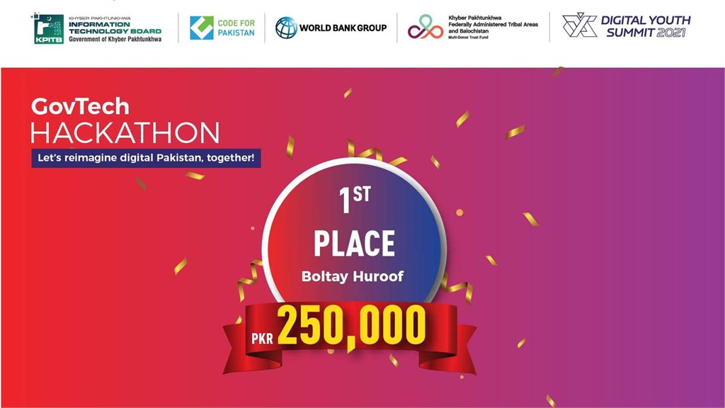 First Prize Winner of GovTech Hackathon 2021 — Boltay Huroof